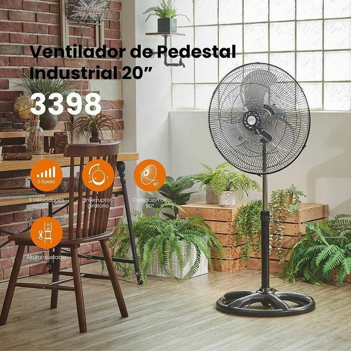 Mytek 3398 Ventilador de Pedestal Industrial de 20 Pulgadas 120 watts - LuzDeco