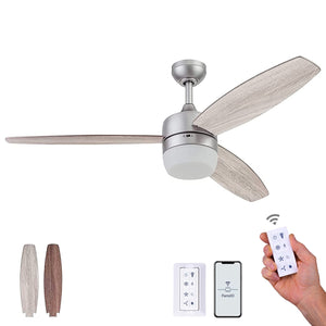 Prominence Home Ventilador de Techo Smart de 52" con Luz y 3 Aspas Reversibles con Control Remoto, Modelo Enoki - Ventiladores.com