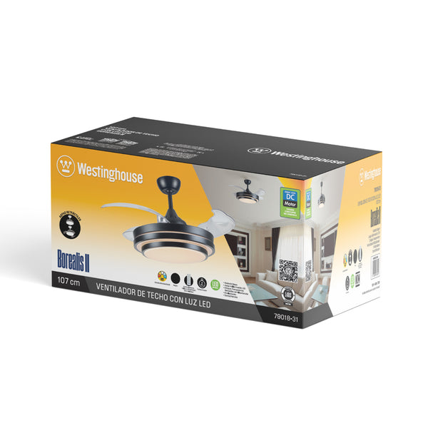 Ventilador Westinghouse Borealis II Aspas Retráctiles 42 Pulgadas