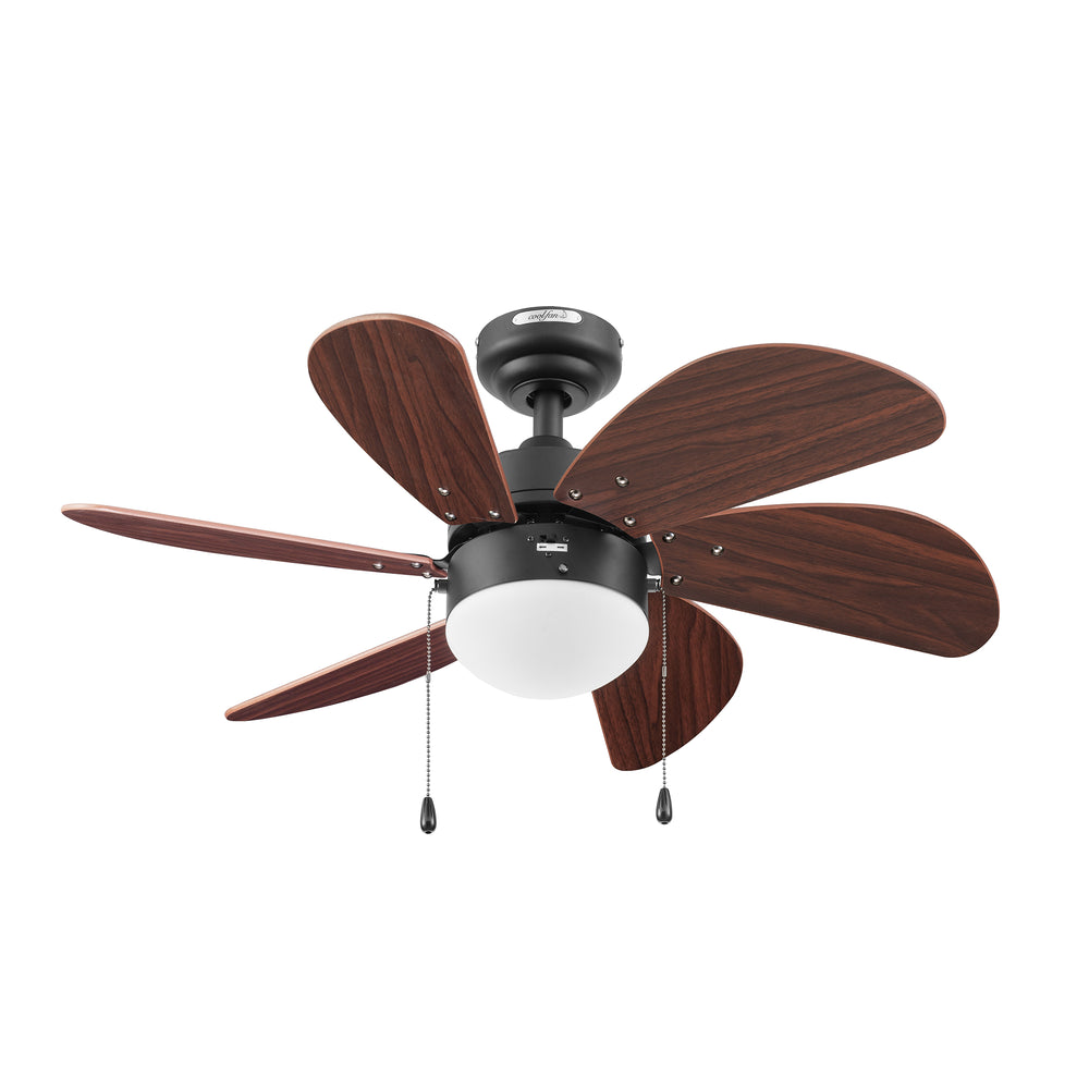 Coolfan Ventilador de Techo con Luz de 30'' con 6 Aspas y Control de Cadena para Exterior , Modelo Tramontana 45501 - LuzDeco