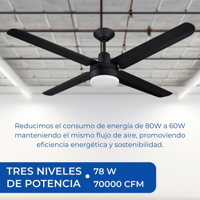 Narvik Ventilador de Techo Industrial con Luz de 56", Modelo NA-CL56