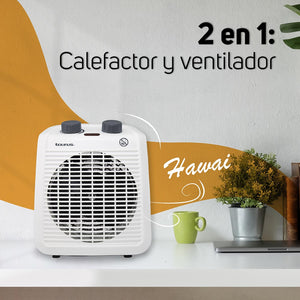 Taurus Calentador Eléctrico / Ventilador 2 en 1, Modelo Hawai