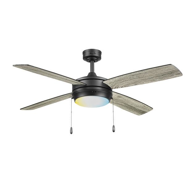 Coolfan Ventilador de Techo de 52" con Luz LED y 4 Aspas Reversibles de Madera con Control Remoto, Modelo Ciclon CCT