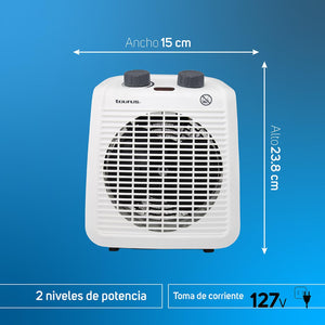 Taurus Calentador Eléctrico / Ventilador 2 en 1, Modelo Hawai