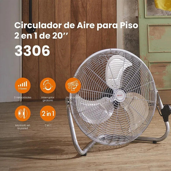 Mytek Ventilador 2 en 1 de Pared y Piso de 20" Industrial - Ventiladores.com