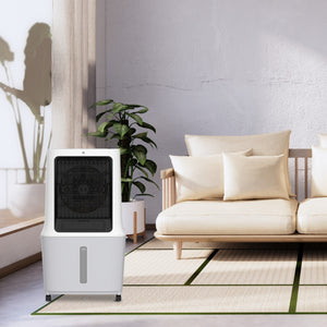 Enfriador evaporativo CL42HE en habitación, proporcionando sueño confortable con aire fresco y silencioso, ideal para noches de verano con bajo consumo eléctrico
