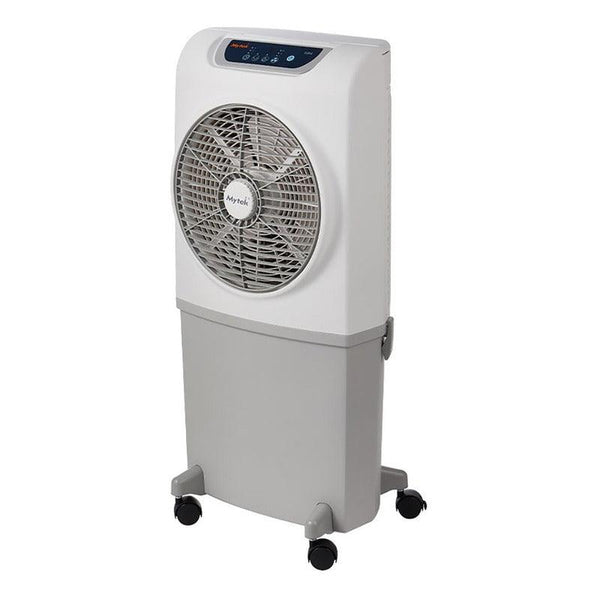 Enfriador evaporativo portátil Mytek 3204 de 45 litros, diseño triangular con pantalla LED