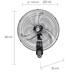 Especificaciones técnicas del super ventilador Mytek 3420: 130W, 4092 CFM, 127V, 545x350x660mm, 5.2 kg