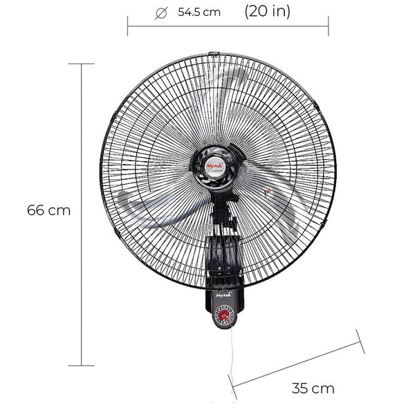 Especificaciones técnicas del super ventilador Mytek 3420: 130W, 4092 CFM, 127V, 545x350x660mm, 5.2 kg
