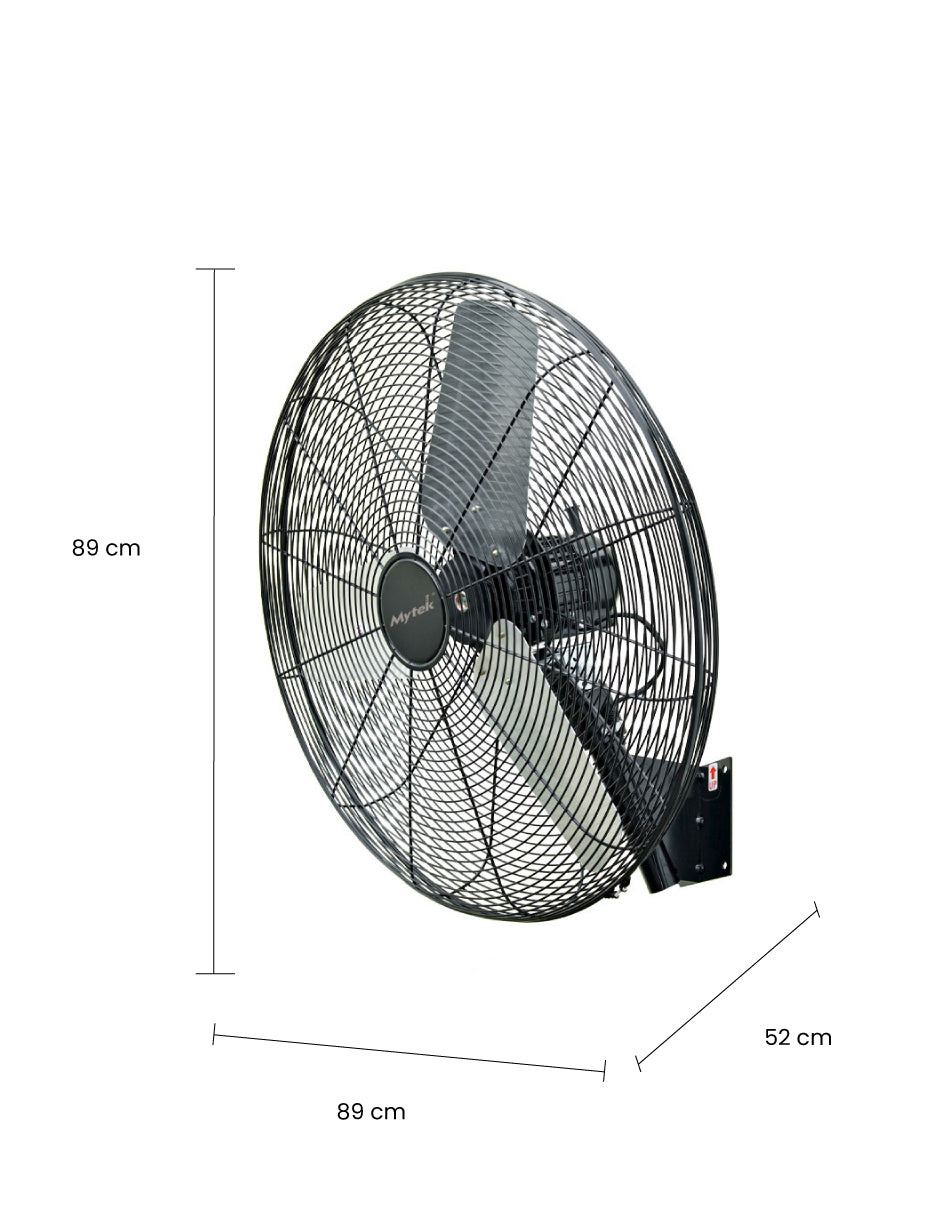 Mytek 3363 Ventilador de Pared Industrial de 30 Pulgadas, Potente Oscilación 90° - LuzDeco