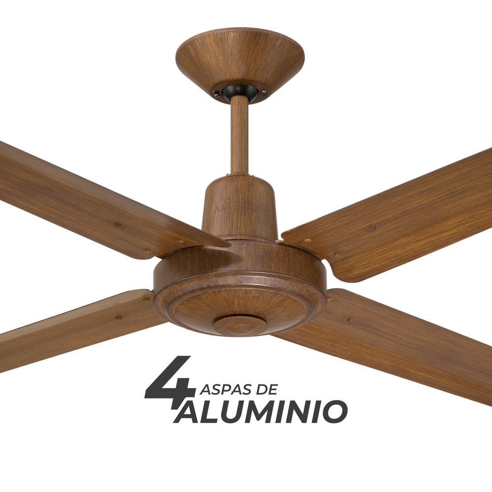 NarvikAir NA3013 Ventilador de Techo de 56", Aspas de Aluminio con Acabado de Madera