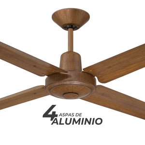 NarvikAir NA3013 Ventilador de Techo de 56", Aspas de Aluminio con Acabado de Madera