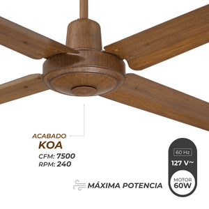 NarvikAir NA3013 Ventilador de Techo de 56", Aspas de Aluminio con Acabado de Madera