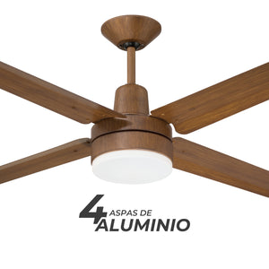 NarvikAir NA3023 Ventilador de Techo Con Luz de 56" Aspas de Aluminio con Acabado de Madera