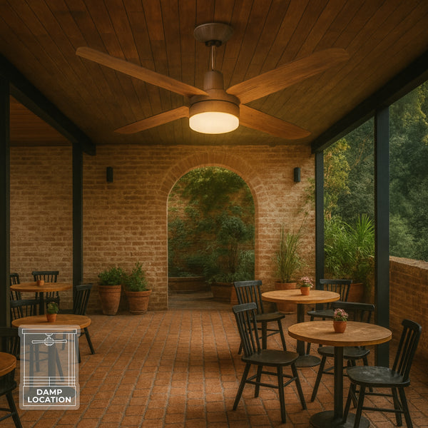 NarvikAir NA3023 Ventilador de Techo Con Luz de 56" Aspas de Aluminio con Acabado de Madera