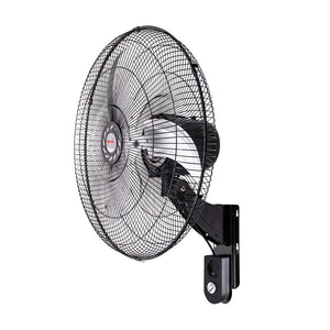 Vista lateral del ventilador de pared Mytek 3420, estructura metálica resistente y duradera