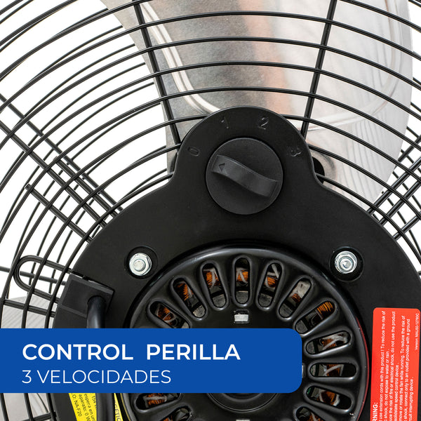 NarvikAir 20" Industrial: Potencia 2 en 1 para Entornos Exigentes imagen del productoclose up de la perilla y sus velocidades