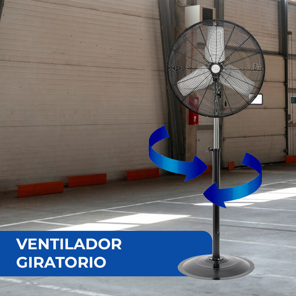 Rejilla de seguridad reforzada con malla densa del ventilador industrial NarvikAir NA1024, cumple normas de protección laboral