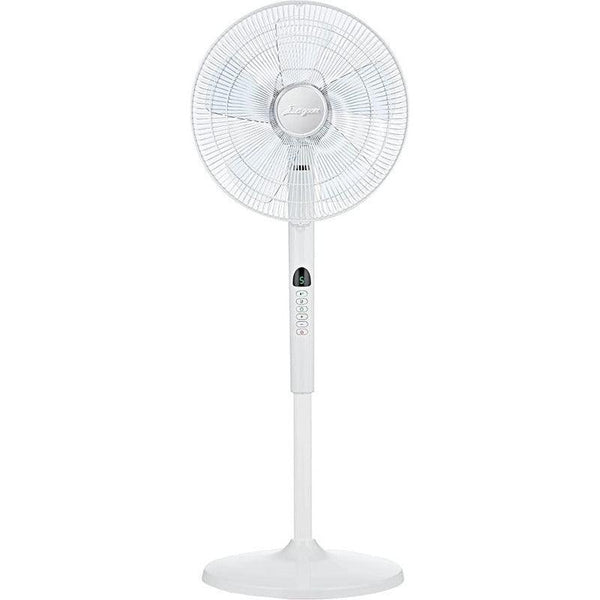Ventilador de pedestal Mytek 16 pulgadas color negro con rejilla frontal, motor DC silencioso y base estable para hogar y oficina.