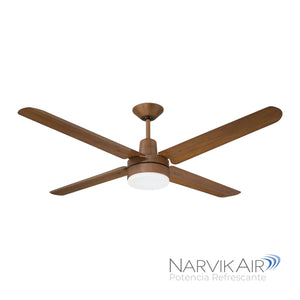 Ventilador de techo NarvikAir NA3023 de 52 pulgadas color madera con luz integrada.