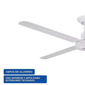 Ventilador de techo industrial NarvikAir de 56 pulgadas detalle aspas de aluminino