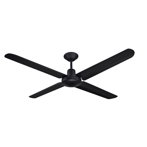Ventilador de techo industrial NarvikAir de 56 pulgadas en color negro con tres aspas de aluminio y motor central.