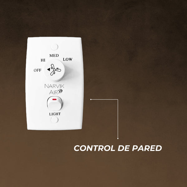control de pared blanco con perilla para tres velocidades