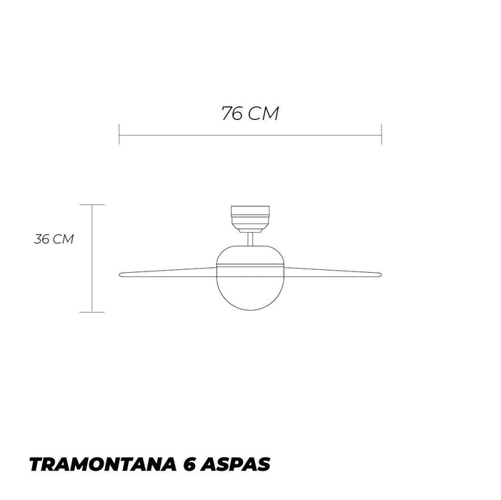 Coolfan Ventilador de Techo con Luz de 30'' con 6 Aspas y Control de Cadena para Exterior , Modelo Tramontana 45501 - LuzDeco