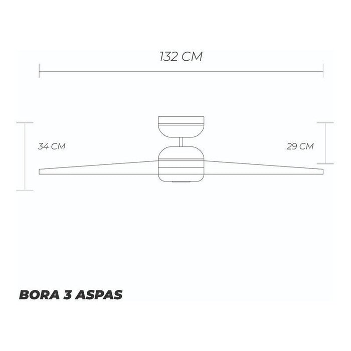 Coolfan Ventilador de Techo de 3 Aspas Reversibles de 52'' con Control de Cadena, Modelo Bora 51501 - LuzDeco
