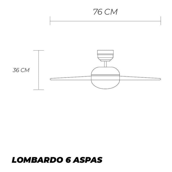 Coolfan Ventilador de Techo de 30'' con 6 Aspas y Control de Cadena, Modelo Lombardo 48501 - LuzDeco