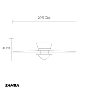 Coolfan Ventilador de Techo de 42'' con Luz y 4 Aspas Reversibles de Madera con Control de Cadena, Modelo Samba 52112 - LuzDeco