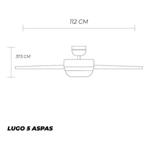 Coolfan Ventilador de Techo de 44'' con 5 Aspas y Control de Cadena, Modelo Lugo