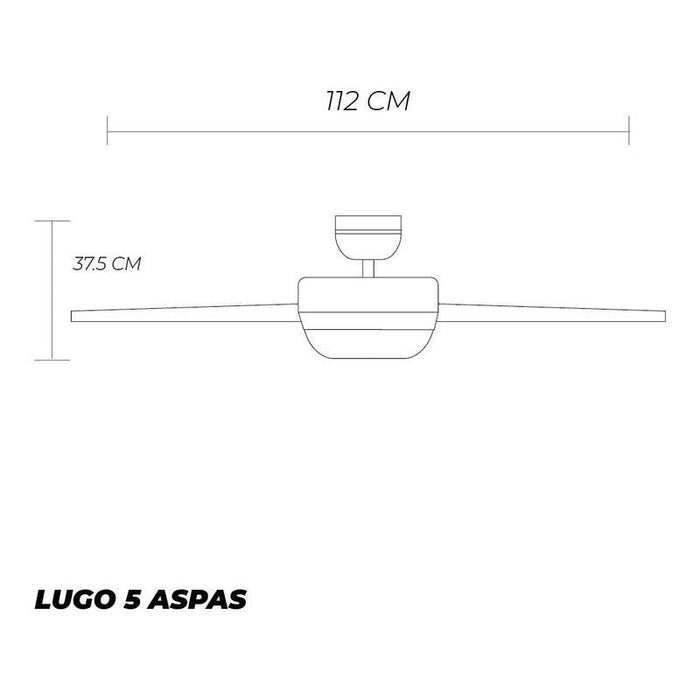 Coolfan Ventilador de Techo de 44'' con 5 Aspas y Control de Cadena, Modelo Lugo 48402 - LuzDeco