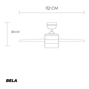 Coolfan Ventilador de Techo de 44'' con Luz LED y 4 Aspas Reversibles con Control Remoto, Modelo Bela 52201 - LuzDeco