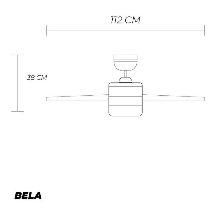 Coolfan Ventilador de Techo de 44'' con Luz LED y 4 Aspas Reversibles con Control Remoto, Modelo Bela 52201 - LuzDeco