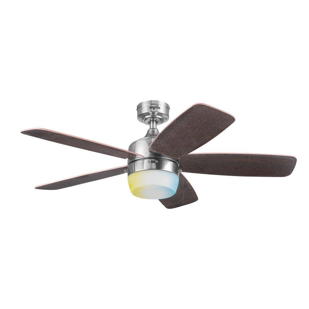 Coolfan Ventilador de Techo de 44" con Luz LED y 5 Aspas Reversibles de Madera con Control de Cadena, Modelo Lugo 48402-CCT - LuzDeco