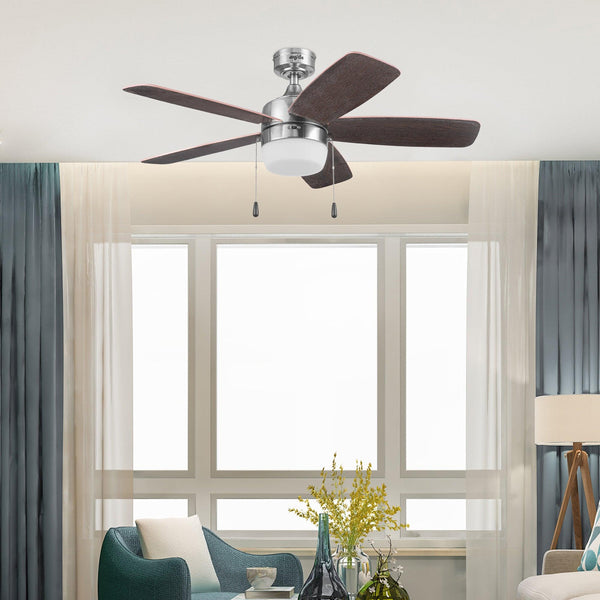 Coolfan Ventilador de Techo de 44" con Luz LED y 5 Aspas Reversibles de Madera con Control de Cadena, Modelo Lugo 48402-CCT - LuzDeco