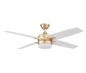 Coolfan Ventilador de Techo de 50" con Luz LED y 4 Aspas de Madera Reversibles con Control Remoto, Modelo Feria 51102-CCT - LuzDeco