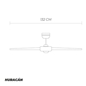 Coolfan Ventilador de Techo de 52" con 5 Aspas Plásticas Estilo Rattán con Control de Cadena para Exterior, Modelo Huracán Tropical 66406 - LuzDeco