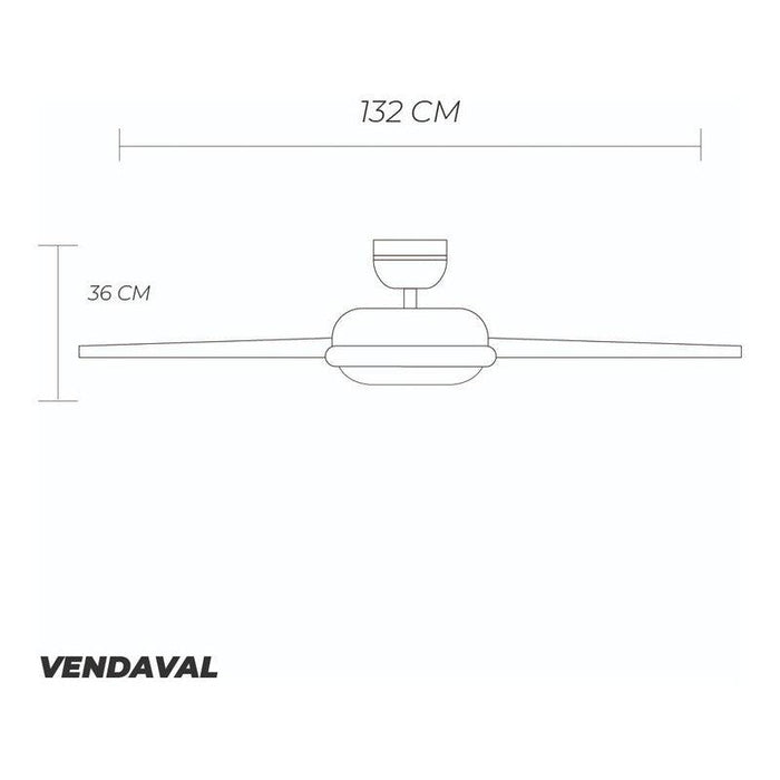 Coolfan Ventilador de Techo de 52" con 5 Aspas Reversibles y Control Cadena, Modelo Vendaval 47801 - LuzDeco