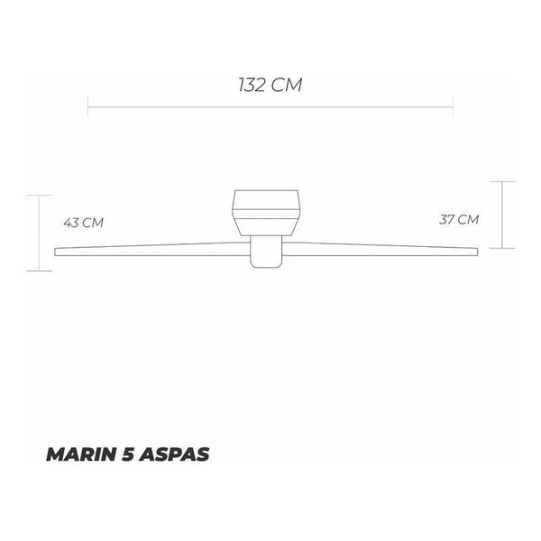 Coolfan Ventilador de Techo de 52'' con 5 Aspas Reversibles y Control de Cadena Apto para Exterior, Modelo Marín 51901 - LuzDeco