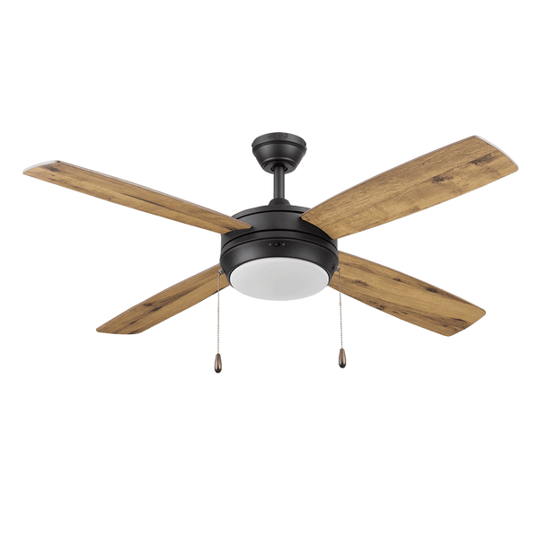 Coolfan Ventilador de Techo de 52" con Luz LED y 4 Aspas Reversibles de Madera con Control Remoto, Modelo Ciclon 51301-CCT - LuzDeco