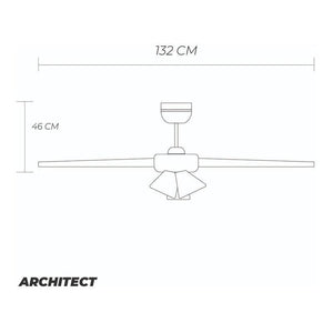 Coolfan Ventilador de Techo de 52'' con Luz y 5 Aspas Reversibles con Control de Cadena, Modelo Architect 43301 - LuzDeco