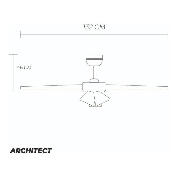 Coolfan Ventilador de Techo de 52'' con Luz y 5 Aspas Reversibles con Control de Cadena, Modelo Architect 43301 - LuzDeco