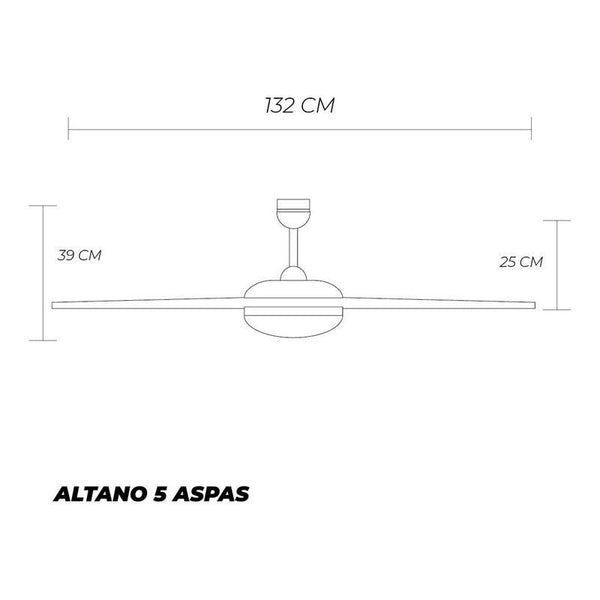 Coolfan Ventilador de Techo de 52'' con Luz y 5 Aspas Reversibles con Control Remoto, Modelo Altano 48901 - LuzDeco