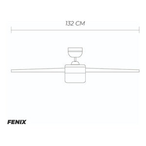 Coolfan Ventilador de Techo de 52'' para Interior y Exterior con Luz, Control de Cadena y 3 Aspas, Modelo Fénix 43604 - LuzDeco