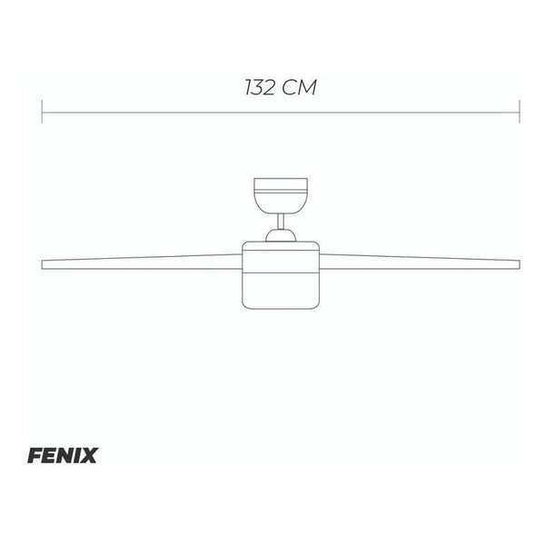 Coolfan Ventilador de Techo de 52'' para Interior y Exterior con Luz, Control de Cadena y 3 Aspas, Modelo Fénix 43604 - LuzDeco