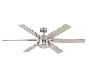 Coolfan Ventilador de Techo de 56'' con Luz LED y 6 Aspas de Madera Reversibles con Control Remoto, Modelo Santana 51401-CCT - LuzDeco