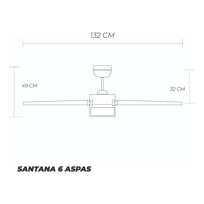 Coolfan Ventilador de Techo de 6 Aspas Reversibles de 56'' con Control Remoto, Modelo Santana 51402 - LuzDeco