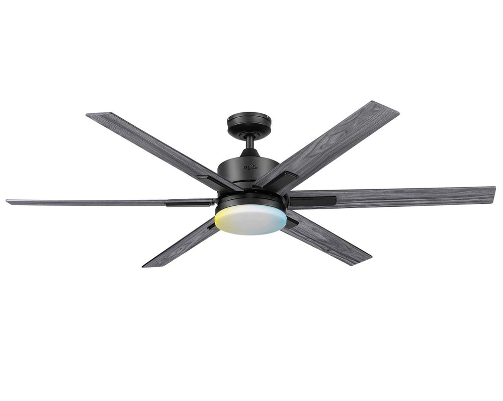 Coolfan Ventilador de Techo de 62'' con Luz LED y 6 Aspas Reversibles con Control Remoto, Modelo Norte 53202-CCT - LuzDeco